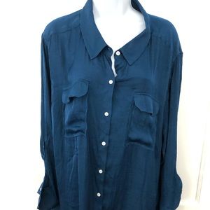 Vince Camuto Deep Teal Soft Blouse